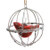 4" Red and White Distressed Cardinal Wood Like Ball Cage Christmas Ornament - IMAGE 1
