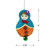 4" Turquoise Blue and Green Plush Felt Doll with Jingle Bell Christmas Ornament - IMAGE 5