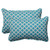 Moroccan Outdoor Rectangular Throw Pillows - 18.5" - Blue and White - Set of 2 - IMAGE 1