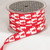 Ivory and Scarlet Red Christmas Trees Wired Ribbon 0.5" x 54 Yards - IMAGE 1