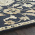 9.75' Elegant Leaves Navy Blue and Sandy Beige Round Wool Area Throw Rug - IMAGE 6