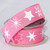 Pink & White Stars with Snowflakes Wired Craft Ribbon 1.375