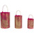 Set of 3 Fuchsia Pink and Gold Floral Laser-Cut Pillar Candle Lanterns - IMAGE 4