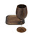 6.5" Brown and Black Square Handcrafted Wine Party Tray - IMAGE 3