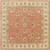 4' x 4' Floral Clay Red and Beige Hand Tufted Square Wool Area Throw Rug - IMAGE 1