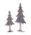 Glittered Wooden Pine Tree Christmas Silhouettes – 27" – Brushed Gray – Set of 2 - IMAGE 2