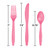 3-Piece Disposable Party Cutlery Sets - 7.5" - Candy Pink - Club Pack of 288 - IMAGE 2