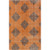 8' x 11' Orange and Black Hand Knotted Rectangular Wool Area Throw Rug - IMAGE 1