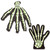 Club Pack of 240 Black and Green Spooky Skeleton Hand Halloween Treat Bags 11" - IMAGE 1