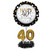 Set of 4 Black and Gold colored Happy 40th Birthday! Foil Party Balloon Centerpiece Kits 30" - IMAGE 1