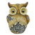 17.5" Rustic Brown and Gray Stone-Look Owl Spring Outdoor Patio Garden Statue - IMAGE 1