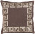 22" Chocolate Brown and White Wavy Bordered Square Throw Pillow - Down Filler - IMAGE 1