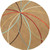 8' Brown and Red Contemporary Round Wool Area Throw Rug - IMAGE 1