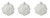 3ct White and Silver Glitter Snowball Christmas Ornaments 3" (75mm) - IMAGE 1