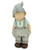 21" Gray and Blue Young Boy Gnome with Hands in Pockets Spring Outdoor Garden Statue - IMAGE 1