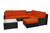 8 Piece Black and Orange Resin Wicker Outdoor Furniture Sectional and Ottoman Set 129" - IMAGE 1