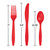 3-Piece Disposable Party Cutlery Sets - 7.5" - Club Pack of 288 - Red - IMAGE 2