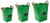 Set of 3 Green Metal Buckets with Chalkboard and Rope Handles 16" - IMAGE 2