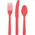 Club Pack of 288 Coral Pink Red Premium Heavy-Duty Plastic Party Knives, Forks and Spoons 7.5" - IMAGE 1