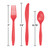 Club Pack of 288 Coral Pink Red Premium Heavy-Duty Plastic Party Knives, Forks and Spoons 7.5" - IMAGE 2