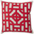 18" Red and Cream White Square Throw Pillow - IMAGE 1