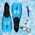 23" Blue Kona Adult Pro Silicone Swimming Pool Scuba or Snorkeling Set - Large - IMAGE 2
