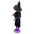 14" Black and Green Witch Jack-O-Lantern Halloween Nutcracker with Broom - IMAGE 5