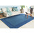 6' x 6' Solid Blue Hand Loomed Square Wool Area Throw Rug - IMAGE 2