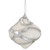 3ct White and Silver Shatterproof Christmas Onion Ornaments 3" - IMAGE 3