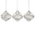3ct White and Silver Shatterproof Christmas Onion Ornaments 3" - IMAGE 1
