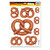 Club Pack of 96 Brown Oktoberfest Pretzel Peel 'N Place Party Decors 17" - IMAGE 1