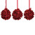 3ct Red Holographic Glitter Drenched Shatterproof Christmas Ball Ornaments 3" (75mm) - IMAGE 1