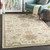 6' Classical Caesar Sand Brown and Olive Green Round Wool Area Throw Rug - IMAGE 2