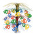 Metallic "40" Cascading Birthday Party Centerpiece - 18" - Multicolor - Pack of 6 - IMAGE 1