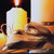 LED Back Lit Candles with Ribbon on a Platter Canvas Wall Art - 12" x 12"