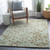 6' x 9' Floral Gray and Dark Brown Wool Rectangular Area Throw Rug - IMAGE 2