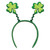 Club Pack of 12 St. Patrick's Day Glittered Shamrock Bopper Headbands - IMAGE 1