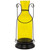 Transparent Glass Candle Lantern with Metal Frame - 12" - Yellow and Black - IMAGE 3