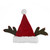 Red and Brown Reindeer Antlers Santa Hat Unisex Adult Christmas Costume Accessory - One Size - IMAGE 1