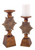 Set of 2 Brown Snowflake Christmas Pillar Candle Holders 13" - IMAGE 1