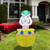 Lighted and Animated Inflatable Easter Bunny Basket Outdoor Decoration - 5.5' - - IMAGE 1