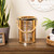 Rattan Glass Candle Lantern with Jute Handle - 11.5" - IMAGE 1