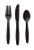3-Piece Disposable Party Cutlery Sets - 7.5" - Club Pack of 288 - Jet Black - IMAGE 1