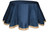 96" Navy Blue and Beige Solid Table Cloth with Bordered Edge - IMAGE 1