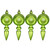 4ct Matte Green Kiwi Retro Reflector Shatterproof Christmas Finial Ornaments 7.5" - IMAGE 5