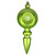 4ct Matte Green Kiwi Retro Reflector Shatterproof Christmas Finial Ornaments 7.5"