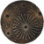 6' Ganesha Sunburst Contemporary Jet Black and Tan Wool Round Area Throw Rug - IMAGE 1