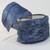 Navy Blue Crinkled Satin Wired Craft Ribbon 3" x 27 Yards - IMAGE 2