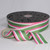 White and Green Striped Woven Grosgrain Craft Ribbon 1.5" x 55 Yards - IMAGE 2