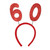 Club Pack of 12 Red "60" Glittered Bopper Headband Birthday Party Favors - IMAGE 1